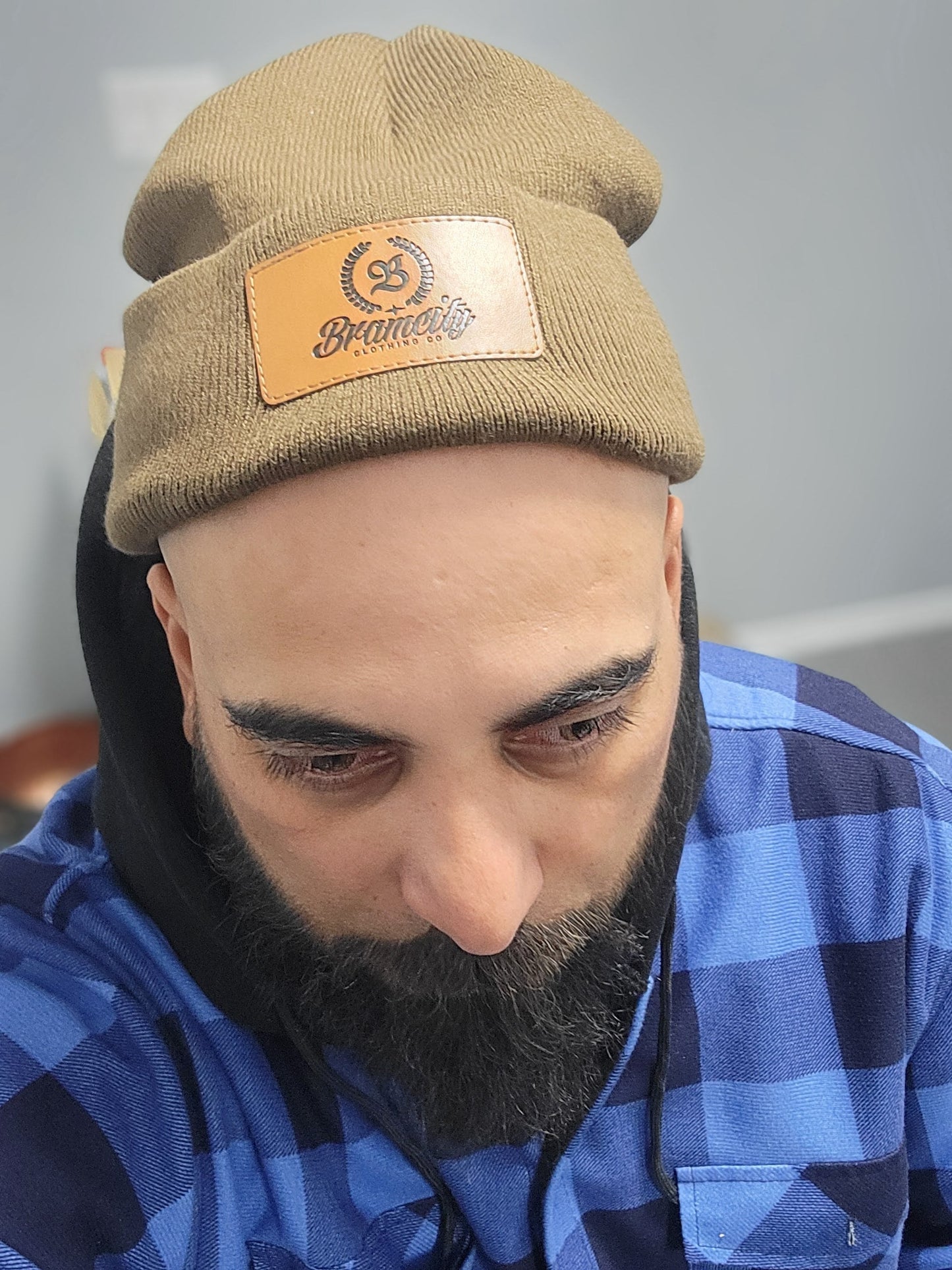 BramCity Leather Patched Beenie's